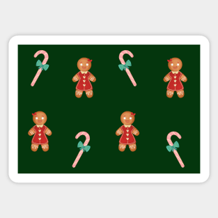 Candycane gingerbread lady print - Girls Sticker